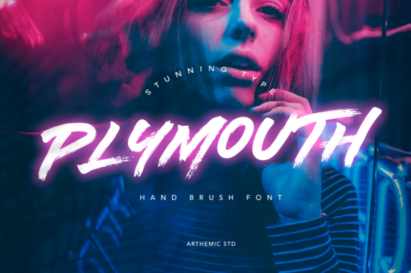 Discover Plymouth: A Brushed Display Font for Stylish Designs