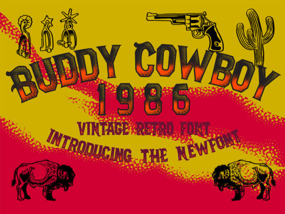 Exploring Buddy Cowboy 1986: A Bold Display Font